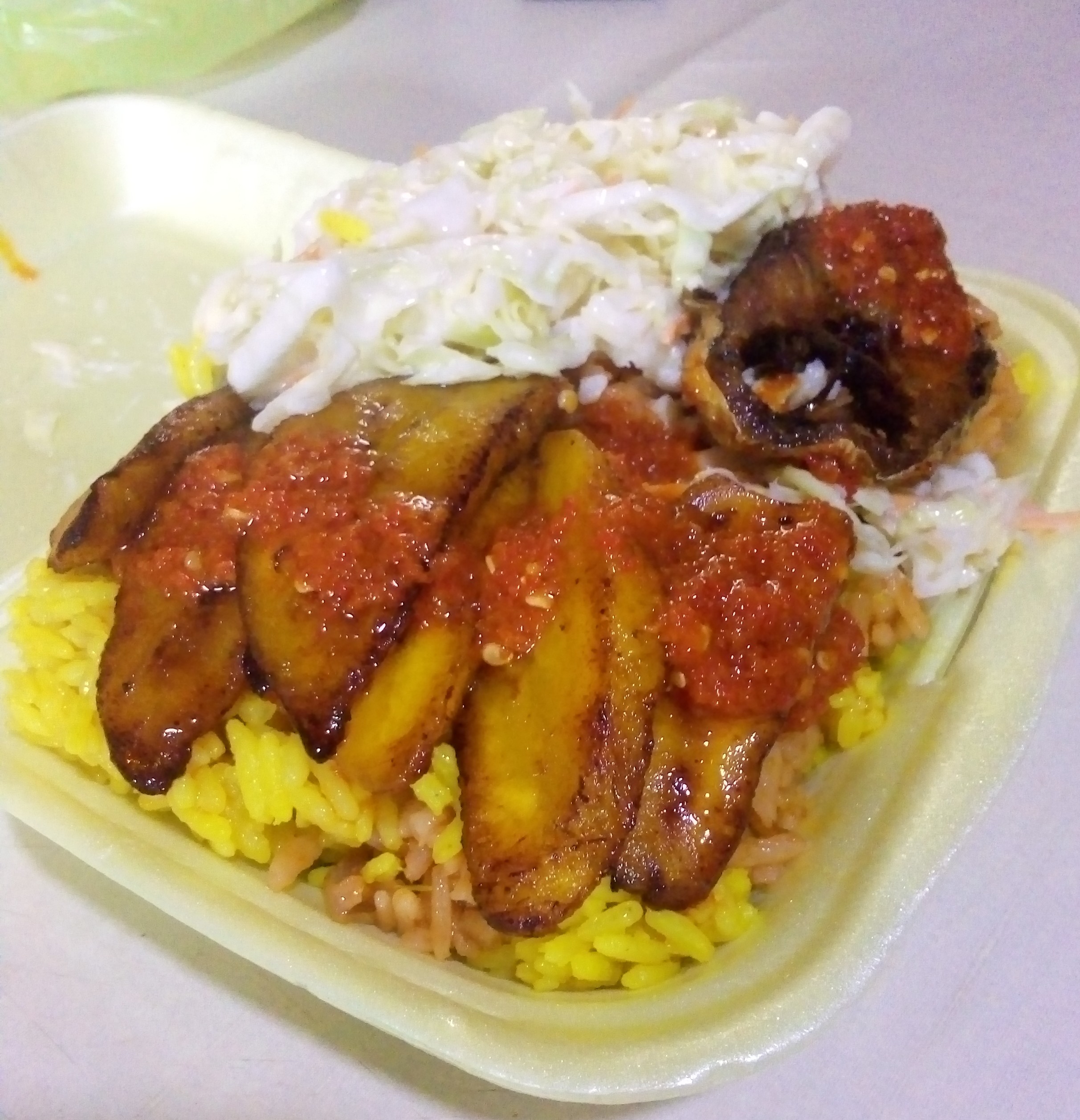 rice, salad & plantain